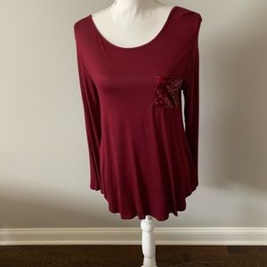 Georgeous Cranberry Colored Tunic Top